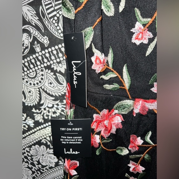 NWT Headliner Black Embroidered Sleeveless Midi Dress Small Lulus - Picture 7 of 7
